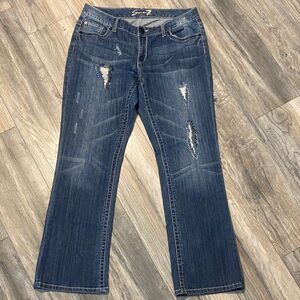 Seven7 Women's Dark Blue Boot Cut Jeans